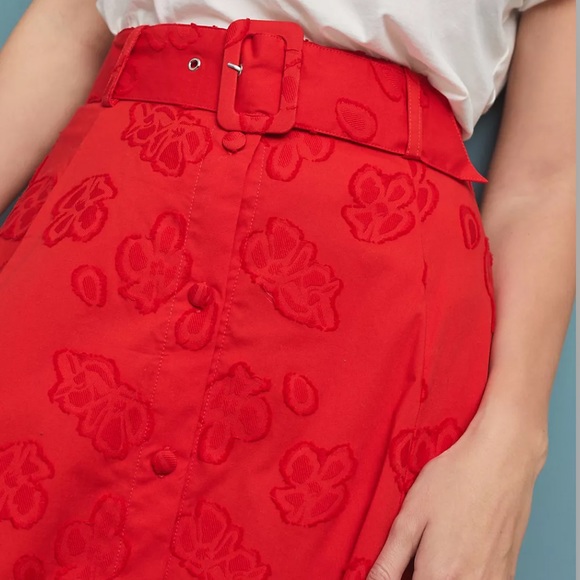 ANTHRO Maeve Sandra Belted Skirt, red - Picture 5 of 9